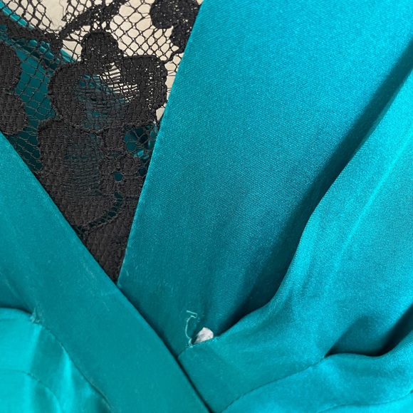 Anthropologie teal silk dress - Picture 6 of 7